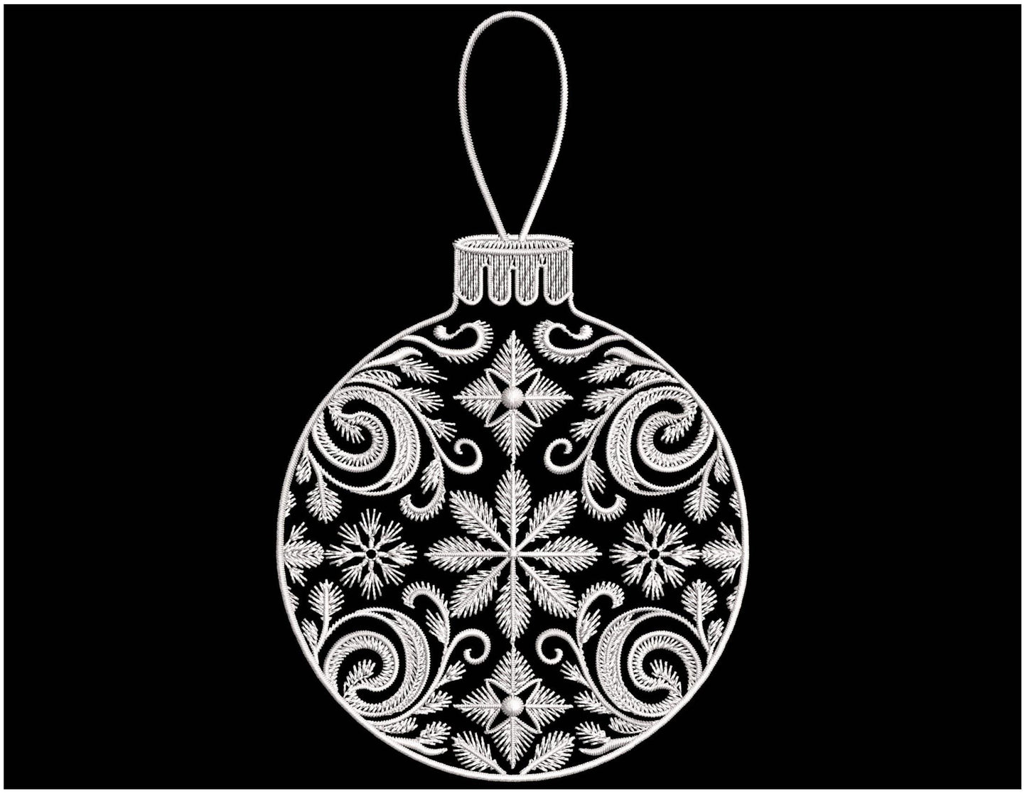 Christmas Frosty Ornament Embroidery Design PES, Snowflake Christmas Ball Embroidery PES, Christmas Bauble Embroidery, Winter Embroidery PES