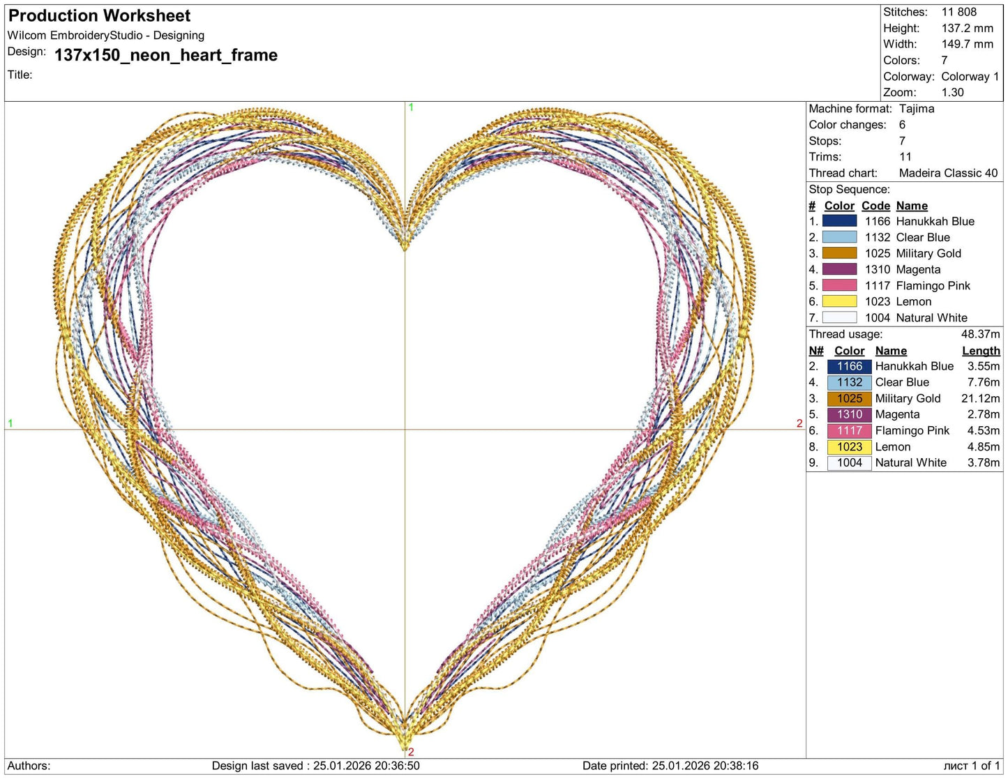Neon Heart Frame Embroidery Design – Machine Embroidery Pattern for Valentine’s Day, Floral Heart PES, Floral Machine Embroidery Pattern DST