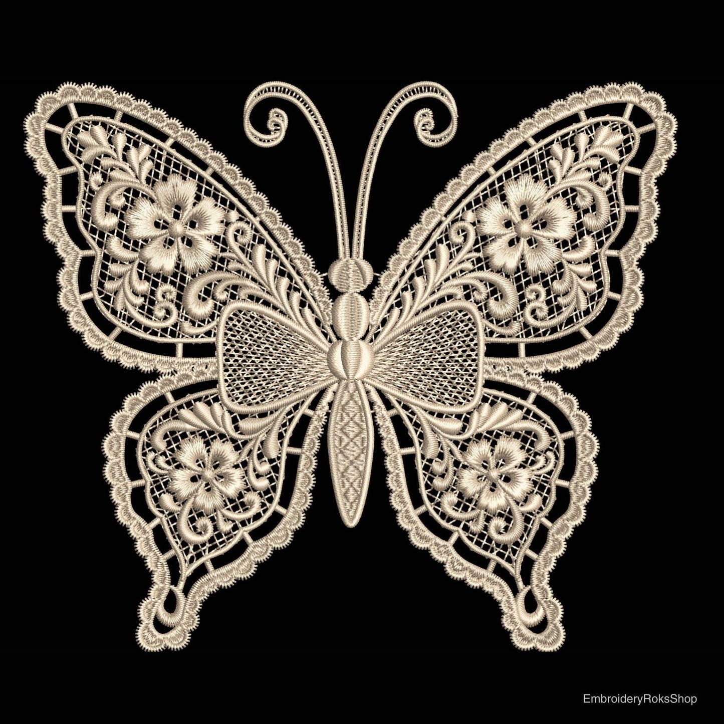 FSL Lace Butterfly Machine Embroidery Design PES, Vintage Lace Butterfly Pattern for Machine Embroidery, Butterfly Art for Home and Crafting