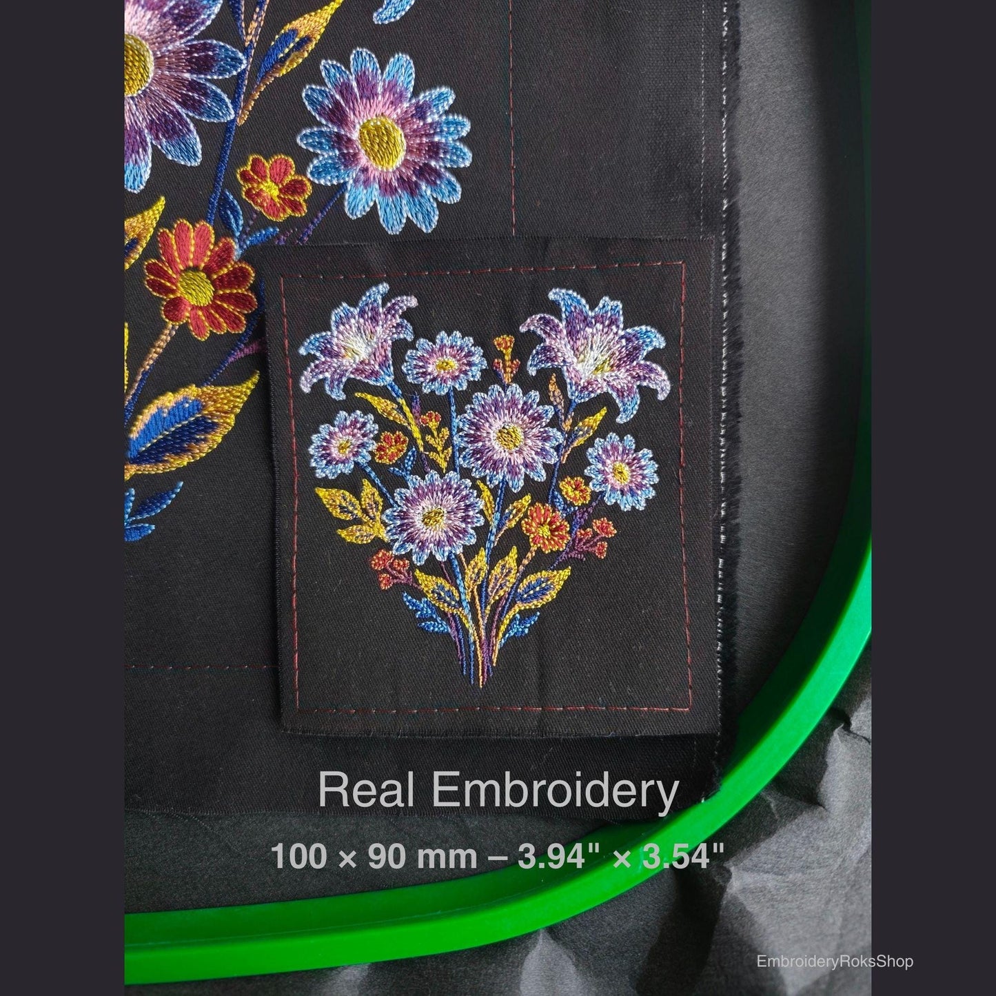 Floral Heart Embroidery Design, Valentine Machine Embroidery, Romantic Flower Heart for Love, Wedding & Gifts, Neon Flower Heart PES DST JEF