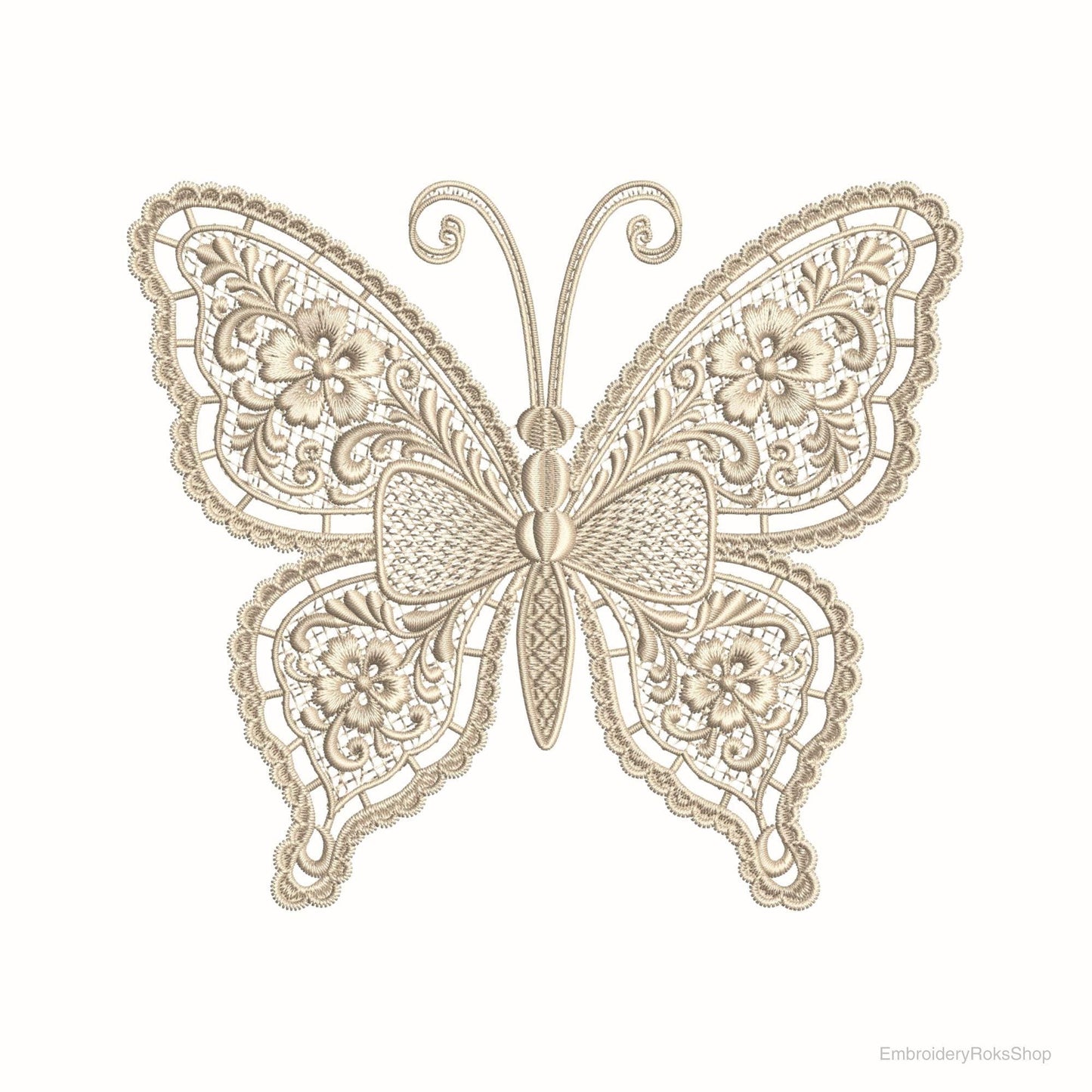 FSL Lace Butterfly Machine Embroidery Design PES, Vintage Lace Butterfly Pattern for Machine Embroidery, Butterfly Art for Home and Crafting