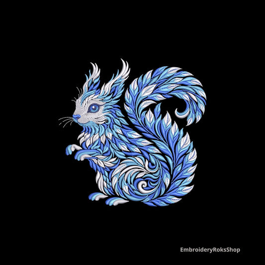 Winter Squirrel Machine Embroidery Design, Winter Frost Squirrel Design, Frosty Squirrel PES, Squirrel Pattern Embroidery PES, DST, jef