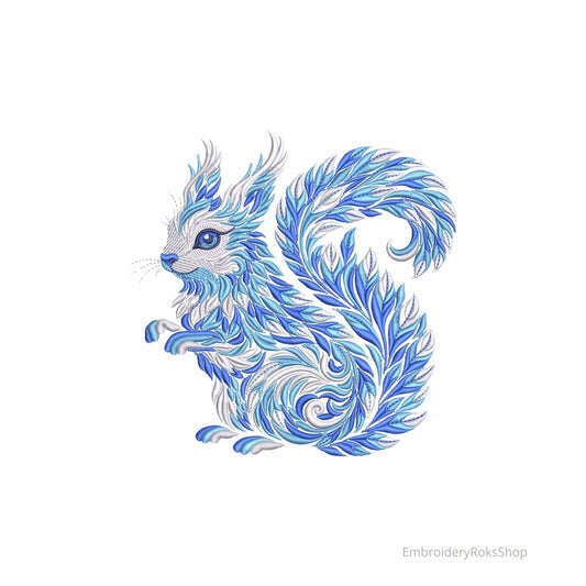 Winter Squirrel Machine Embroidery Design, Winter Frost Squirrel Design, Frosty Squirrel PES, Squirrel Pattern Embroidery PES, DST, jef