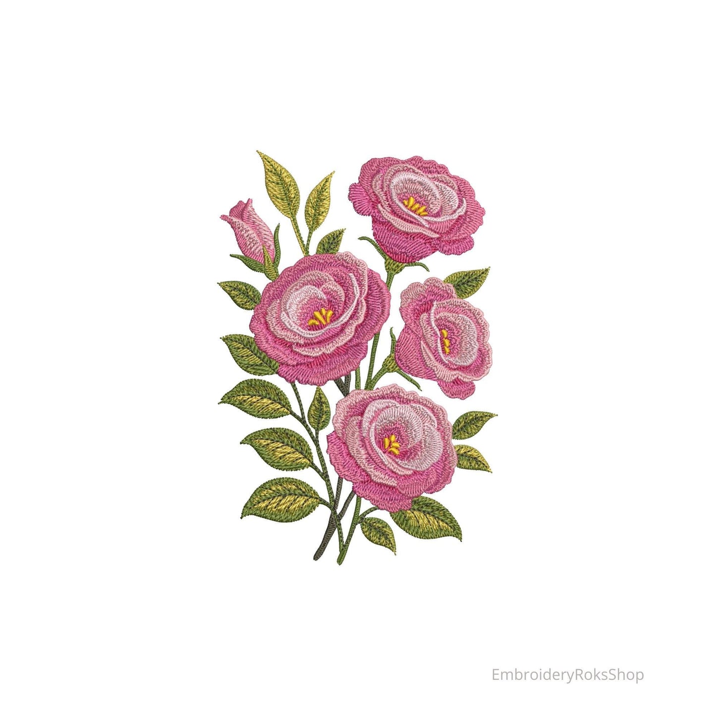 Eustoma Flowers Machine Embroidery Design, Lisianthus Flower Machine Pattern PES for Modern Embroidery Projects, Eustoma PES DST jef File