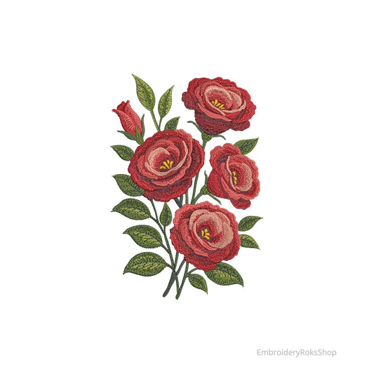 Eustoma Flowers Machine Embroidery Design, Lisianthus Flower Machine Pattern PES for Modern Embroidery Projects, Eustoma PES DST jef File