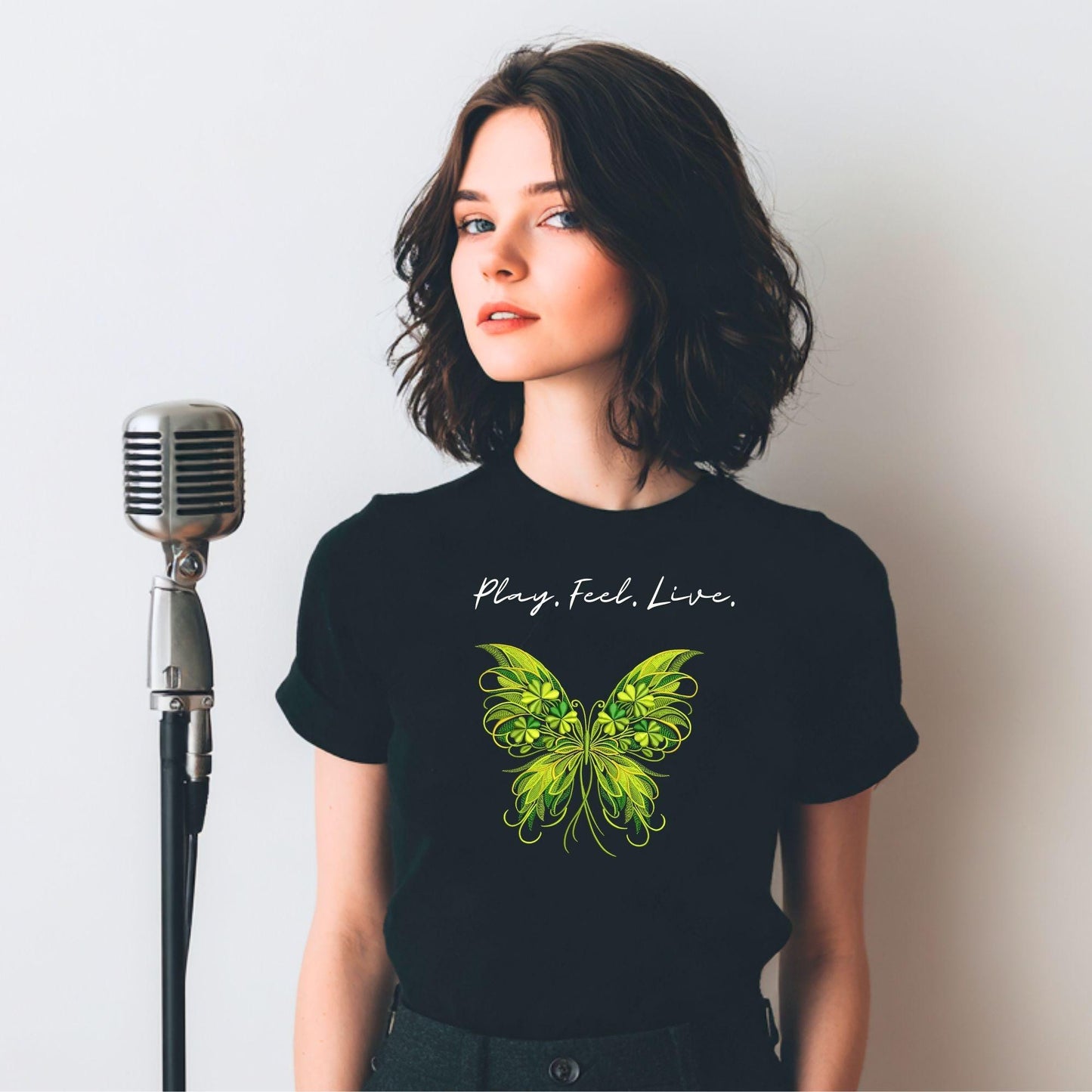 Clover Butterfly Embroidery Design, Shamrock Butterfly Machine Embroidery Pattern, St Patricks Day Embroidery File, Butterfly PES DST JEF