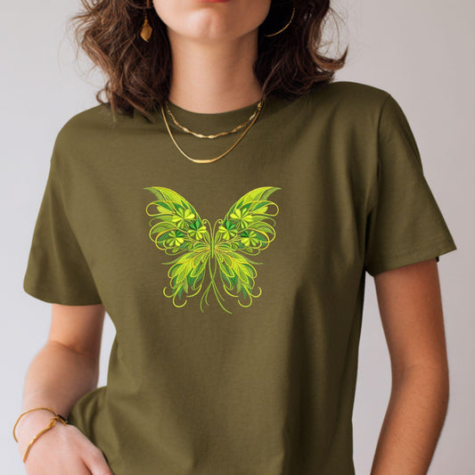 Clover Butterfly Embroidery Design, Shamrock Butterfly Machine Embroidery Pattern, St Patricks Day Embroidery File, Butterfly PES DST JEF