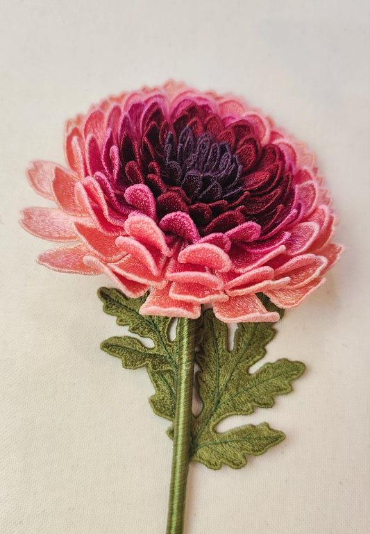 FSL Chrysanthemum Embroidery Design – 3D Lace Flower Embroidery File – Freestanding Lace Flower – Machine Embroidery Floral Decor