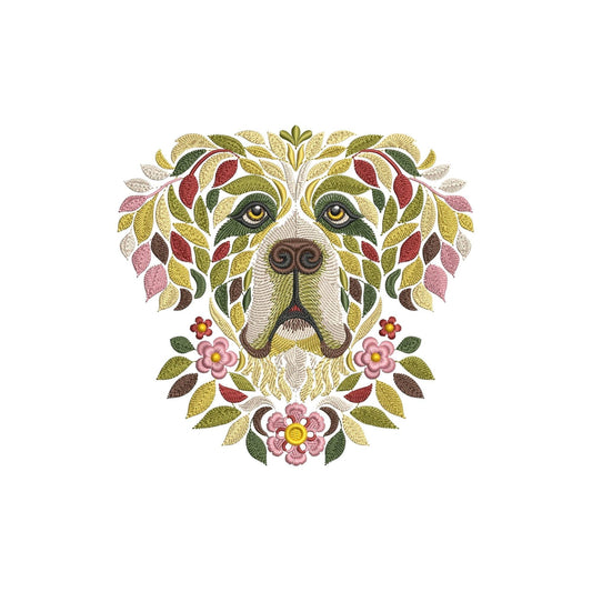 Floral St Bernard Embroidery Design, Saint Bernard Embroidery Pattern, Dog Lover Gift Embroidery, Pet Embroidery, St Bernard PES DST JEF