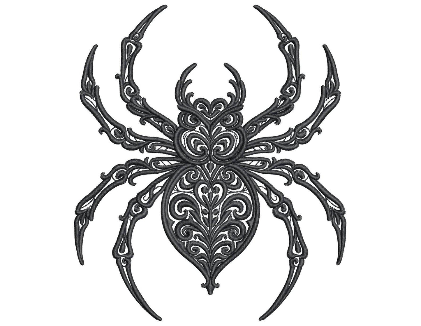 Gothic Spider Embroidery Design, Baroque Spider Machine Embroidery File, Halloween Spooky Spider Embroidery, Spider Pattern PES, DST, JEF