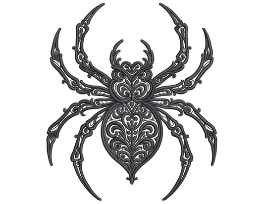 Gothic Spider Embroidery Design, Baroque Spider Machine Embroidery File, Halloween Spooky Spider Embroidery, Spider Pattern PES, DST, JEF