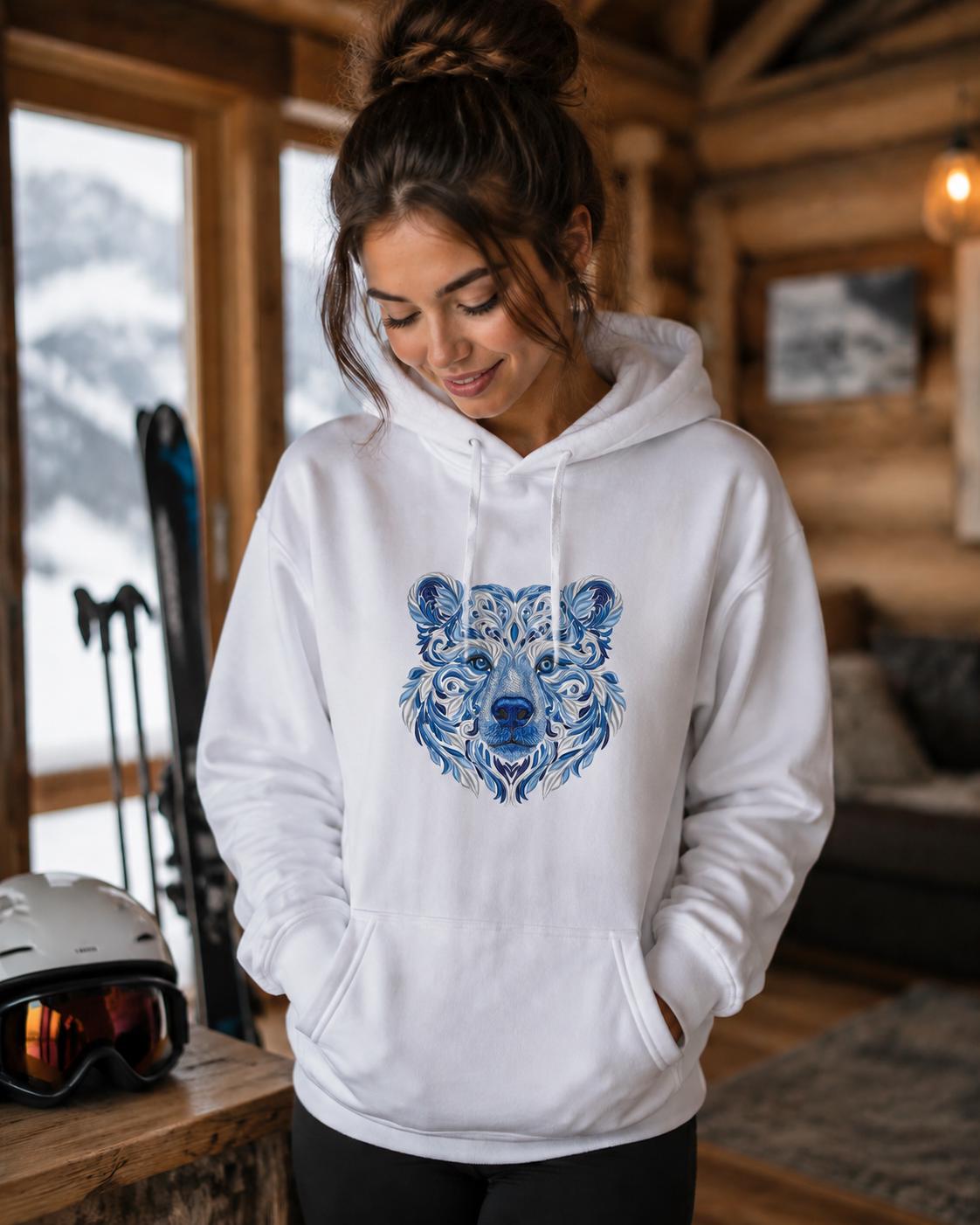 Winter Bear Embroidery Machine File, Wildlife-Inspired Design for Apparel, Home Decor, and Holiday Gift Projects, Bear Embroidery PES DST
