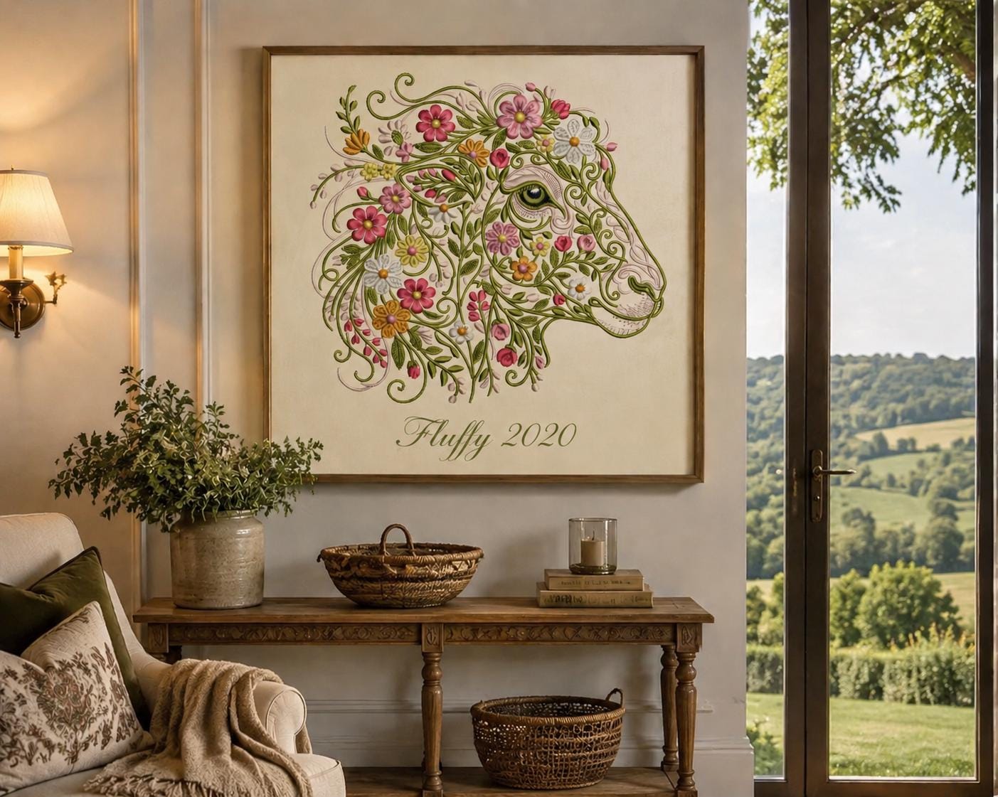 Floral Animal Embroidery Design Set Cow, Horse, Pig, Sheep, Floral Head Instant Download Machine Embroidery Files DST PES JEF Formats