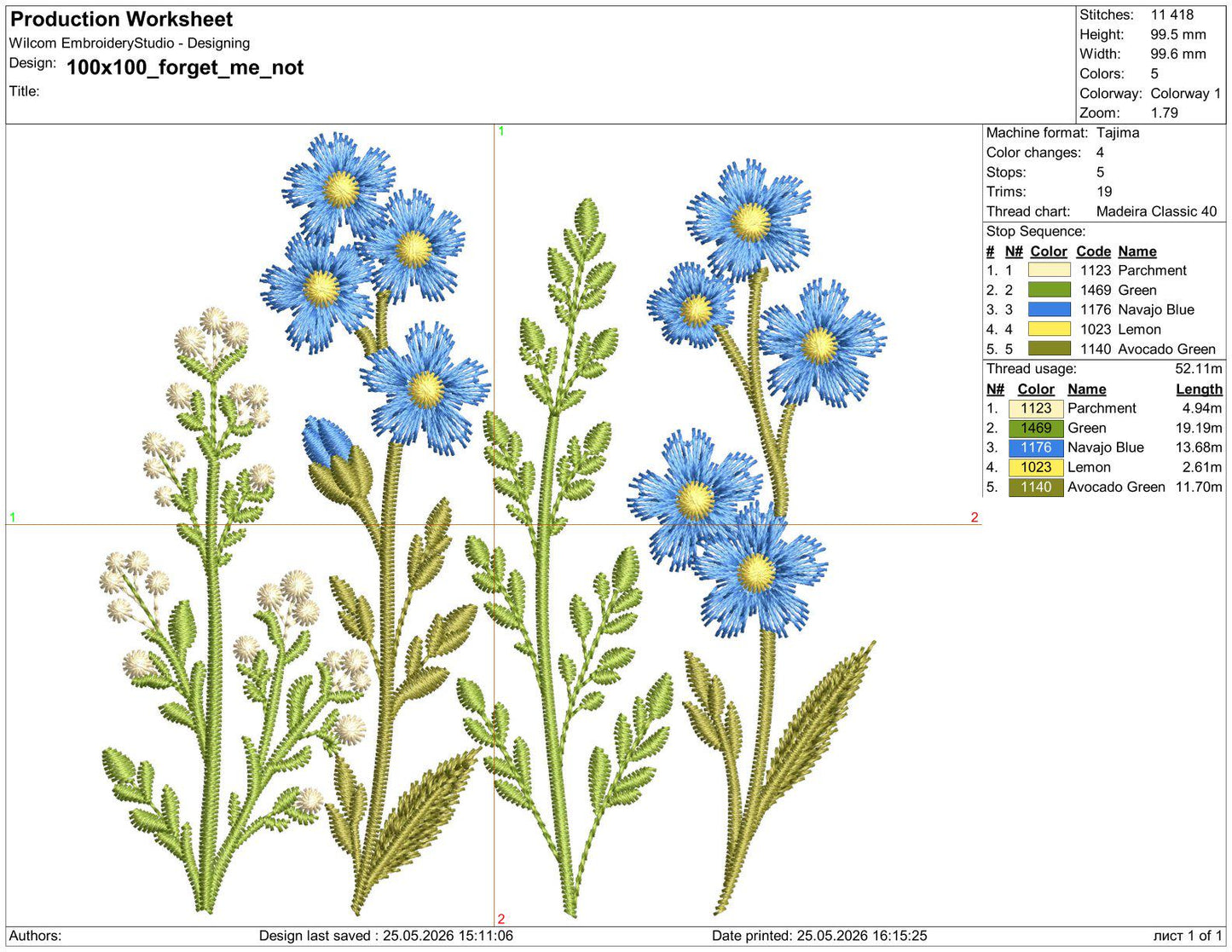 Forget-Me-Not Machine Embroidery Design – Elegant Floral Pattern for DIY Projects