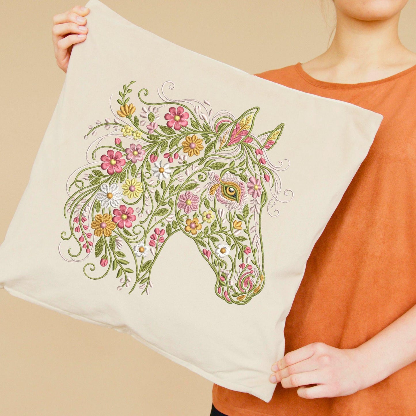 Floral Animal Embroidery Design Set Cow, Horse, Pig, Sheep, Floral Head Instant Download Machine Embroidery Files DST PES JEF Formats