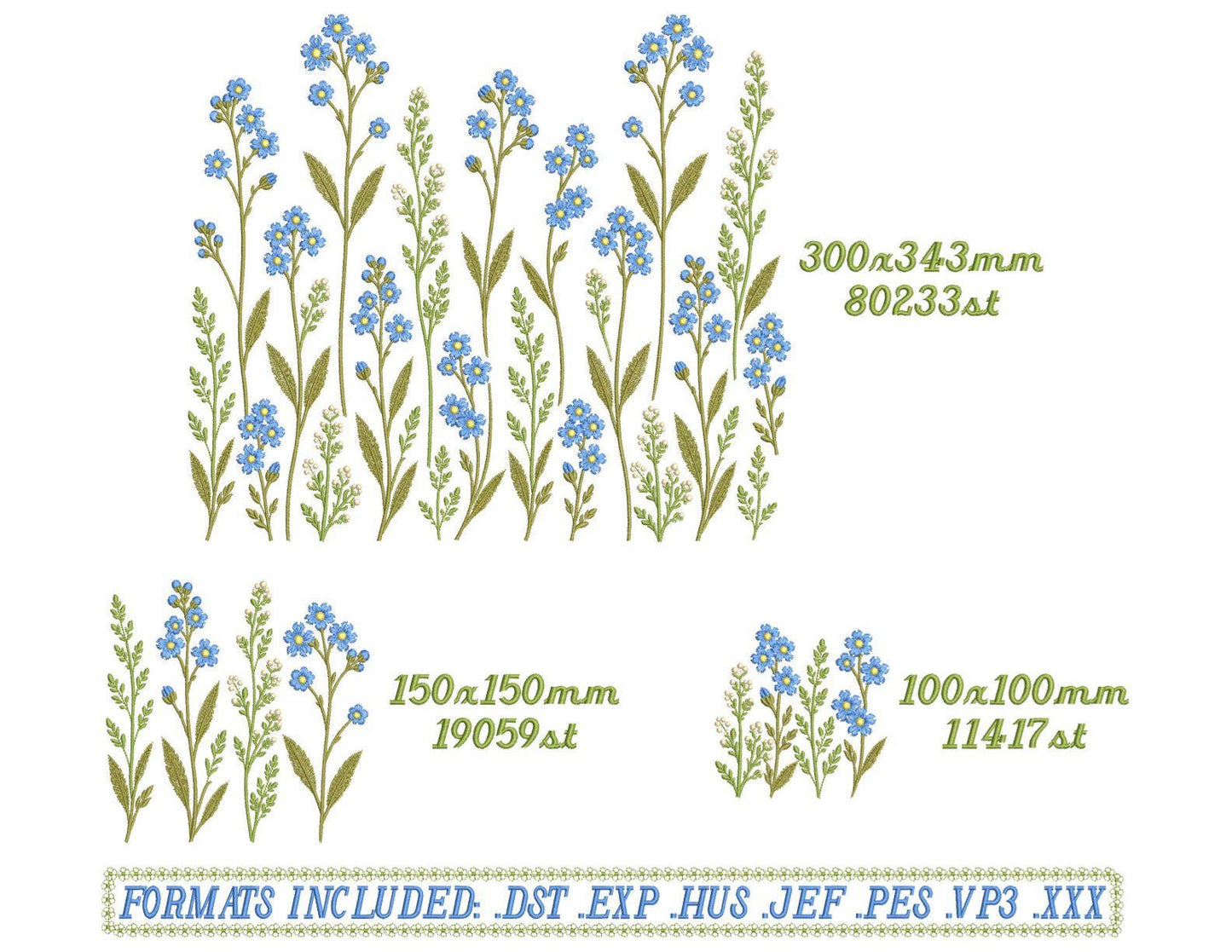 Forget-Me-Not Machine Embroidery Design – Elegant Floral Pattern for DIY Projects