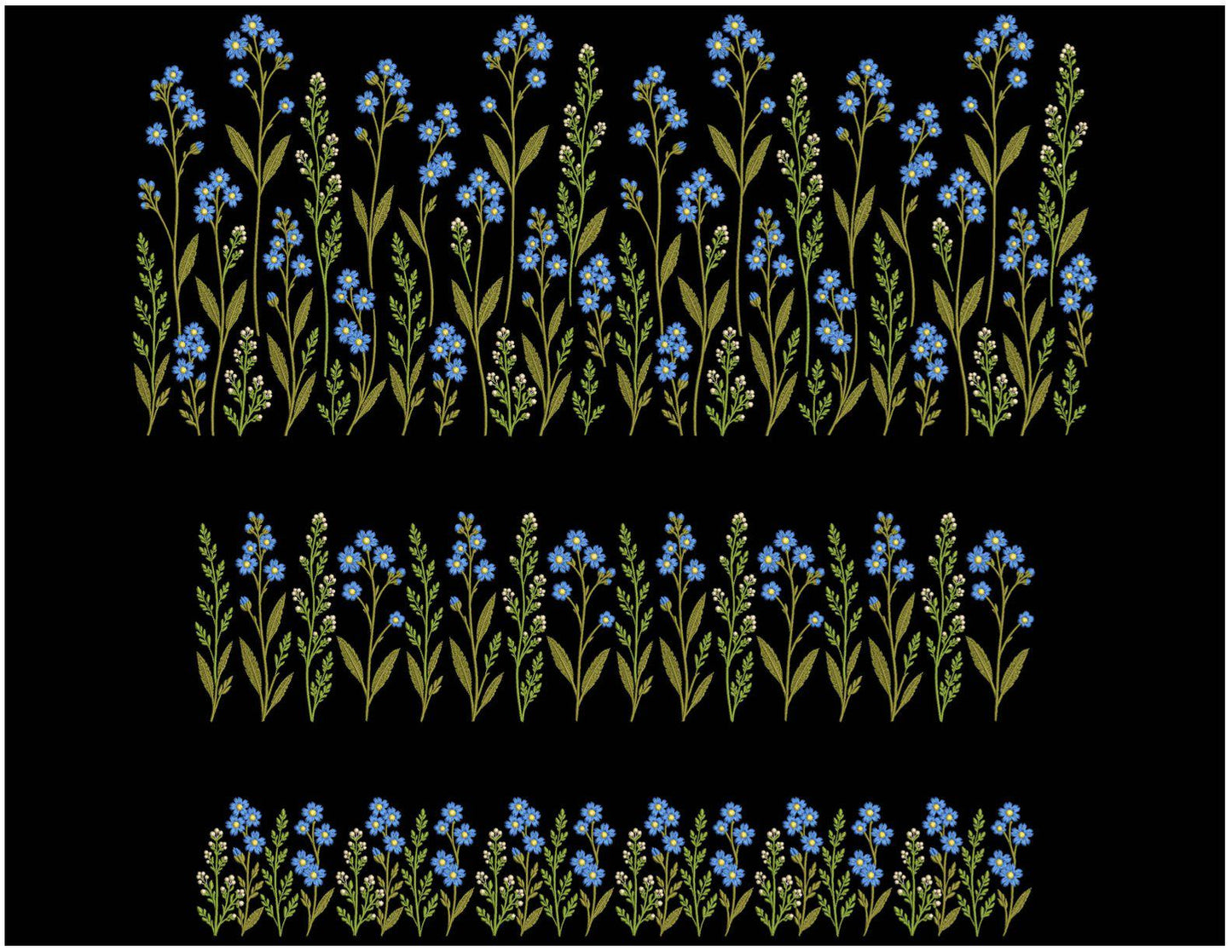 Forget-Me-Not Machine Embroidery Design – Elegant Floral Pattern for DIY Projects